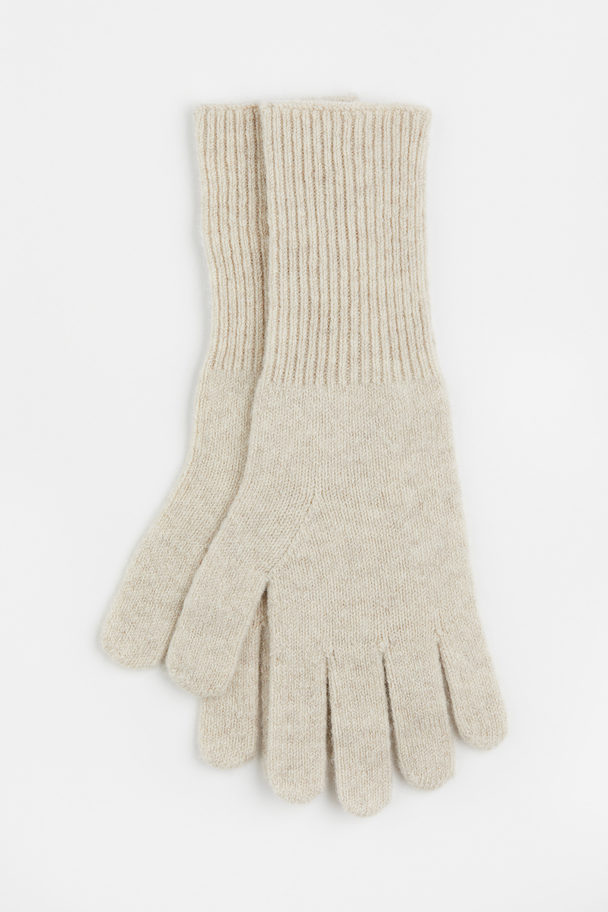 H&M Handschuhe aus Kaschmirmix Hellbeige