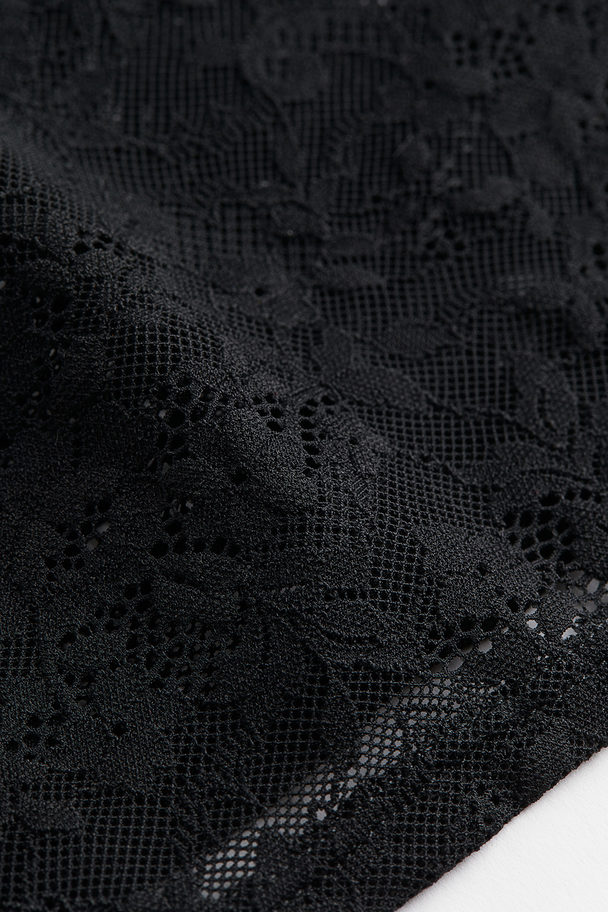 H&M Onderjurk Met Borduursel Zwart