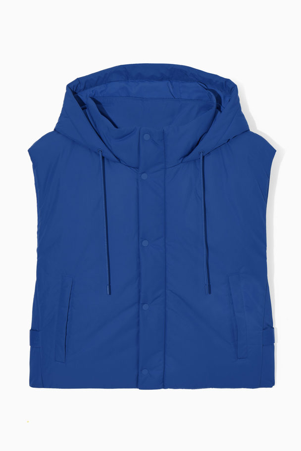 COS Buckled-side Padded Hooded Gilet Bright Blue
