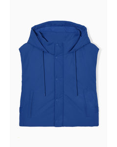 Buckled-side Padded Hooded Gilet Bright Blue