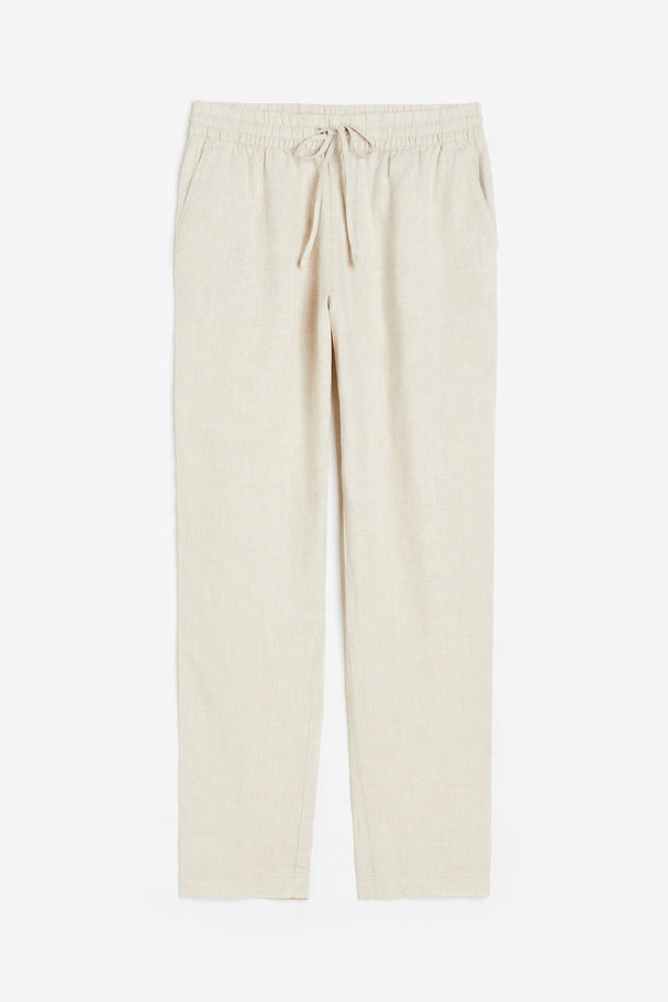 H&M Linen Joggers Light Beige