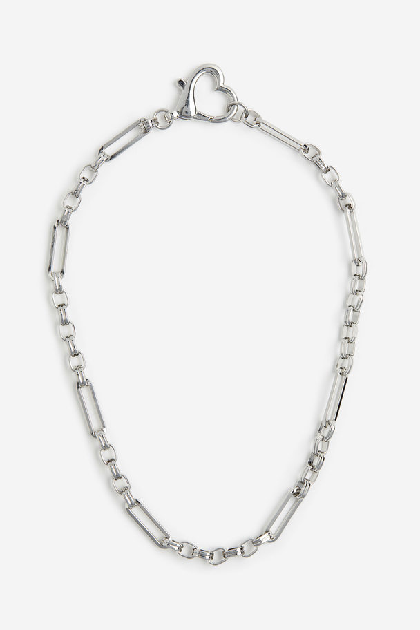 H&M Short Necklace Silver-coloured/heart