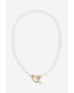 Short Necklace White/heart