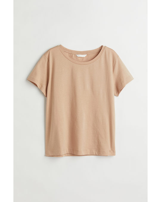 H&M Cotton T-shirt Beige