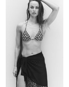 Padded Triangle Bikini Top Black/patterned