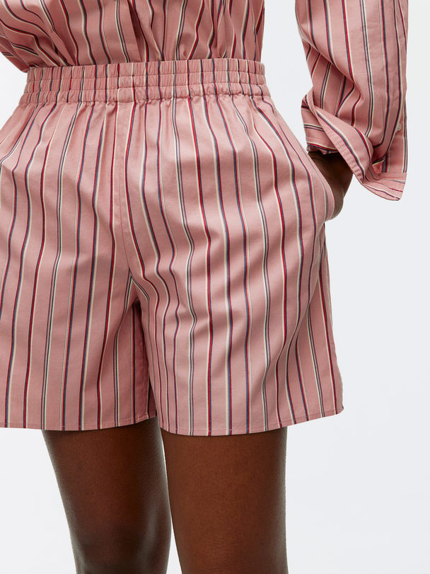 ARKET Relaxed Cotton Shorts Pink/red