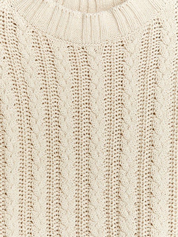 ARKET Cable-knit Cotton Jumper Beige
