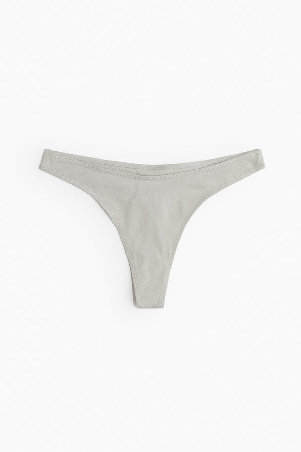 H&M 10er-Pack Baumwollslips Thong Weiß/Rosen