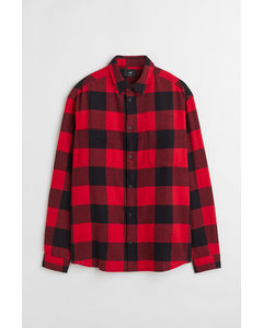 Relaxed Fit Twill Shirt Red/black