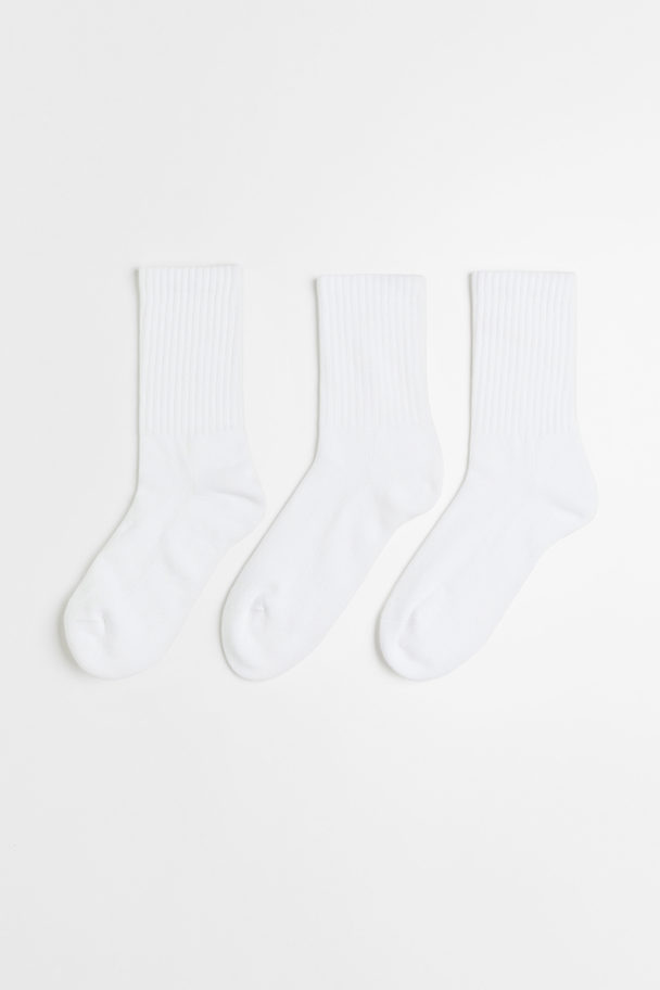 H&M 3-pack Socks White