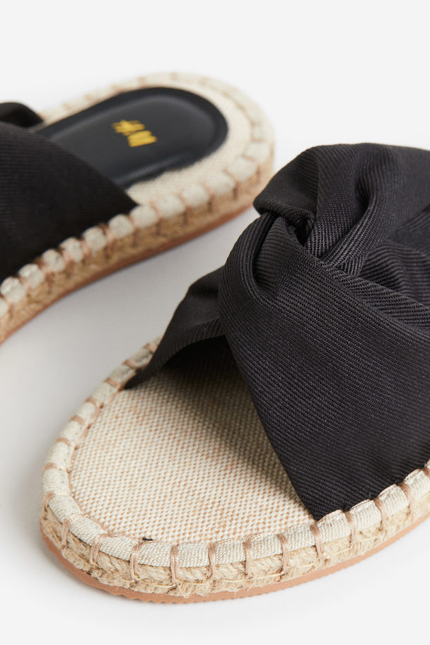 H&M Espadrille-slippers Met Geknoopt Detail Zwart