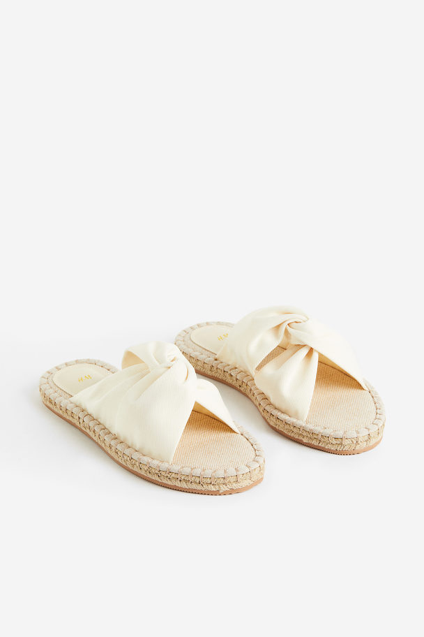 H&M Espadrille-slippers Met Geknoopt Detail Roomwit