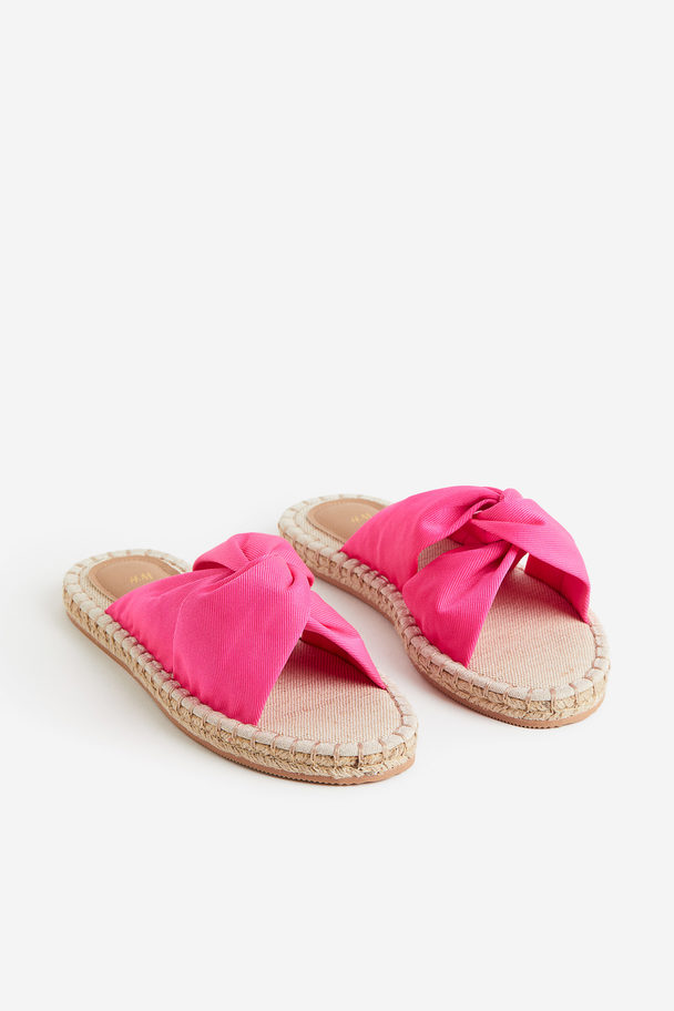 H&M Espadrille-slippers Met Geknoopt Detail Helderroze