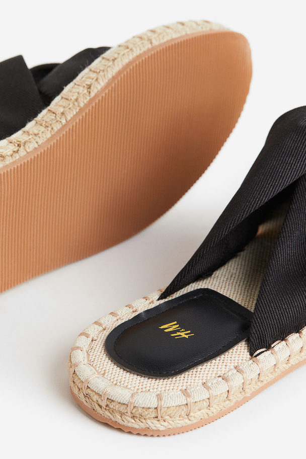 H&M Espadrille-slippers Met Geknoopt Detail Zwart