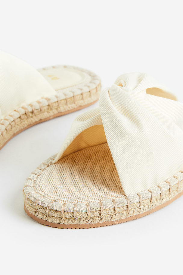 H&M Espadrille-slippers Met Geknoopt Detail Roomwit