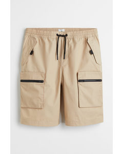 Cargoshorts aus Ripstop Relaxed Fit Hellbeige
