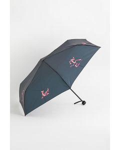 Printed Umbrella Black/pink Panther
