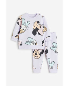 2-teiliges Sweatshirt-Set Helllila/Minnie Maus