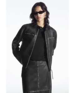 Leather Moto Jacket Black