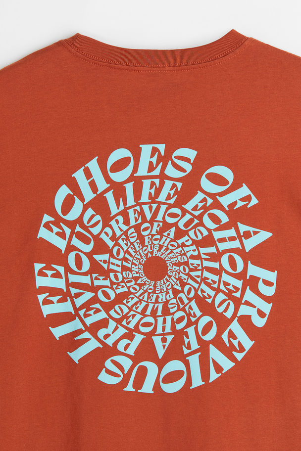 H&M Relaxed Fit Cotton T-shirt Orange/echoes