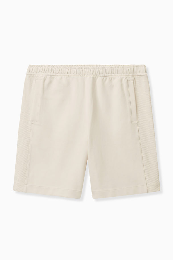 COS Relaxed-fit Waffle Panel Shorts Cream