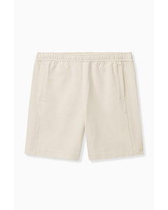 Relaxed-fit Waffle Panel Shorts Cream