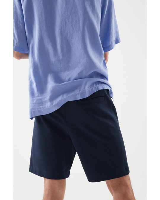 COS Relaxed-fit Waffle Panel Shorts Dark Navy