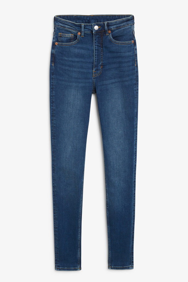 Monki Oki High Waist Tight Country Blue Jeans Country Blue