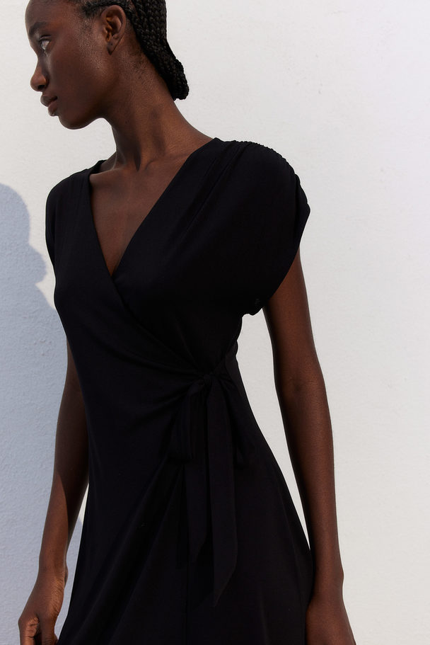 H&M Jersey Wrap Dress Black