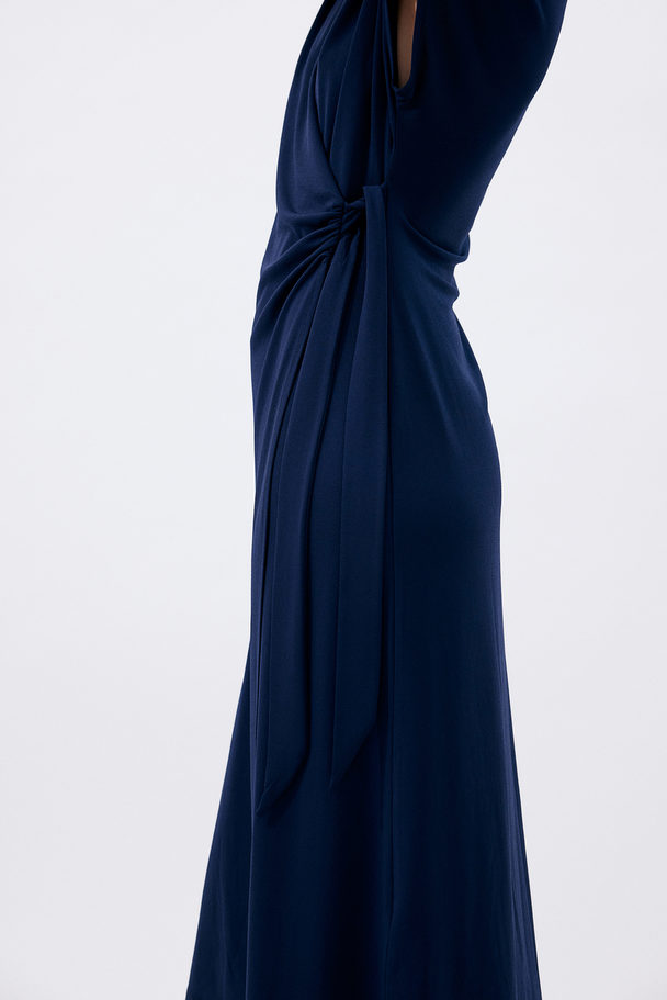 H&M Jersey Wrap Dress Navy Blue