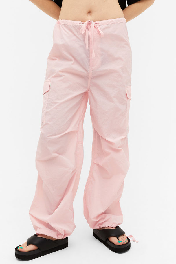 Monki Parachute Trousers Wide Leg Light Pink Light Pink