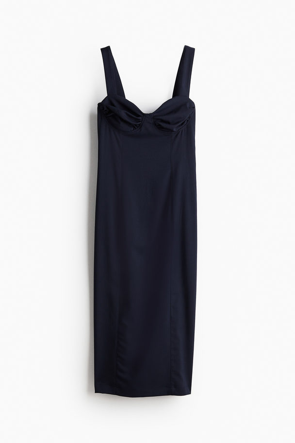H&M Bodycon-kjole Marineblå