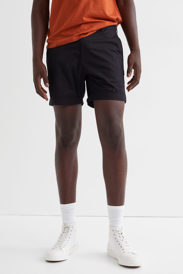 H&M Regular Fit Chino Shorts Black