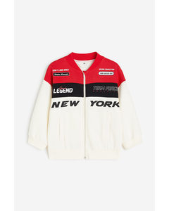 Printed Racer Jacket White/new York