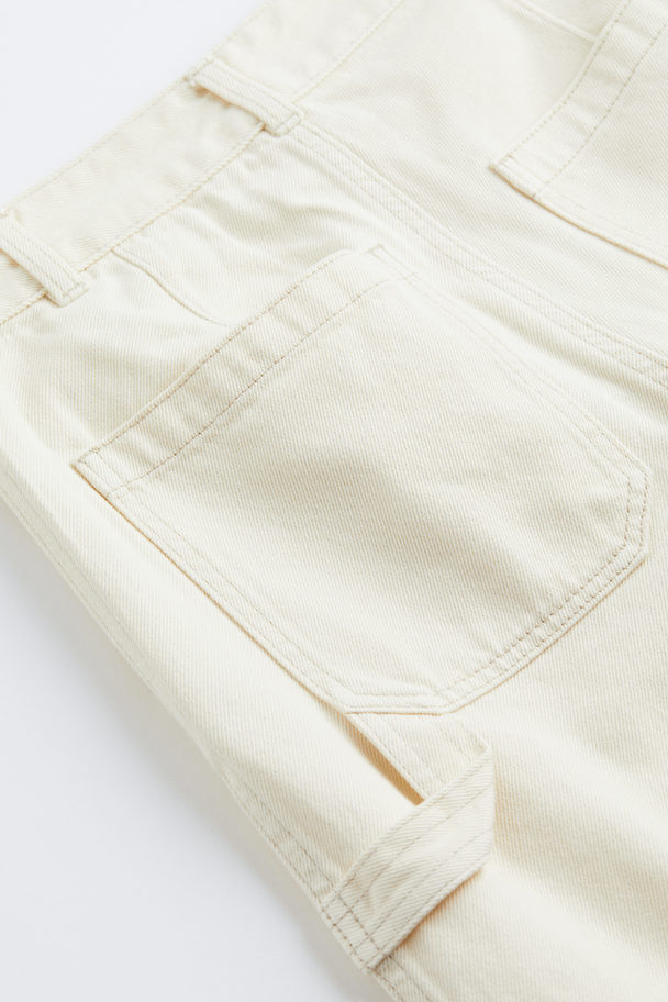 H&M Wide Cargo Trousers Cream