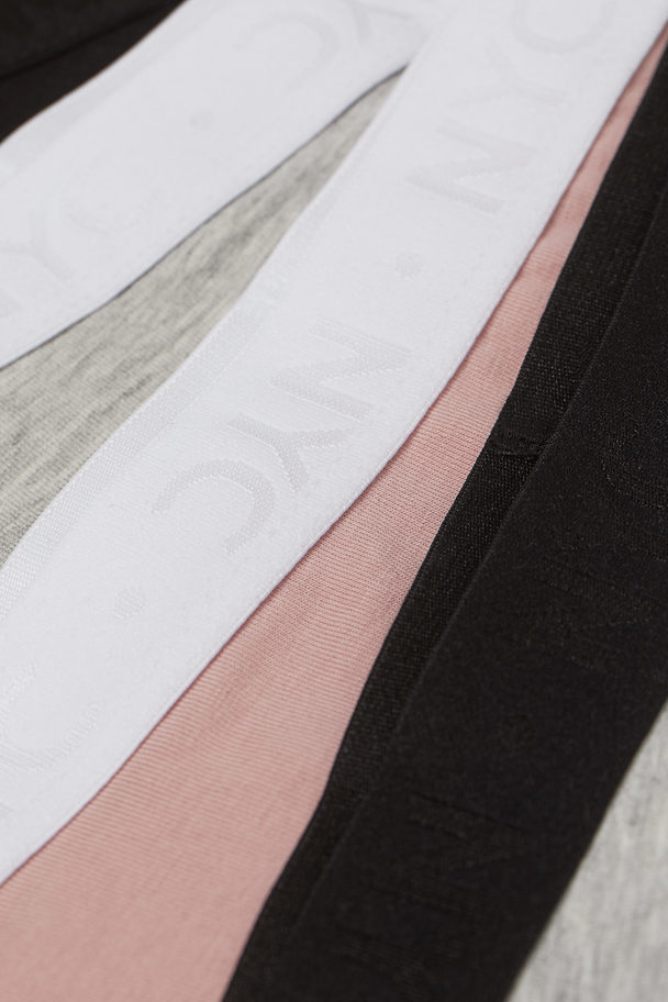H&M 5-pack Cotton Briefs Light Pink/light Grey Marl