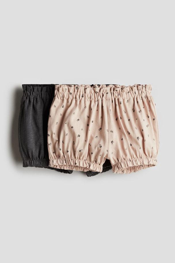 H&M 2-pack Cotton Bloomers Beige/floral