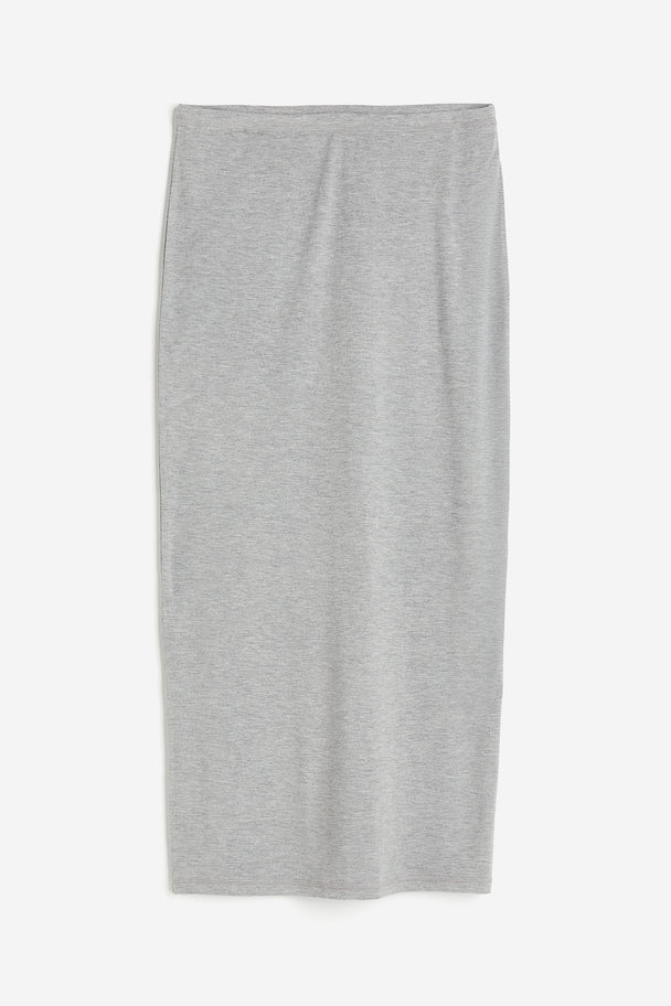 H&M Jersey Maxi Skirt Light Grey Marl