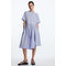 A-line Contrast Skirt Dress Light Blue