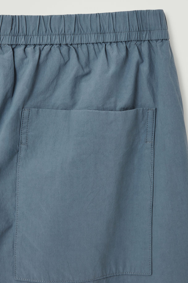 COS Tapered Poplin Pull-on Trousers Blue