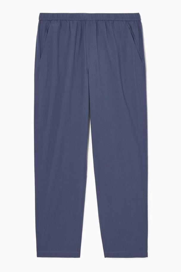 COS Tapered Poplin Pull-on Trousers Blue