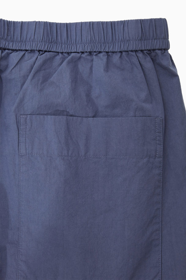 COS Tapered Poplin Pull-on Trousers Blue