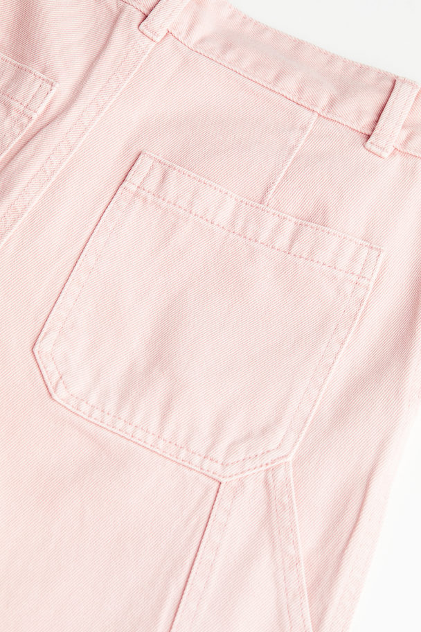 H&M Wide Cargo Trousers Light Pink
