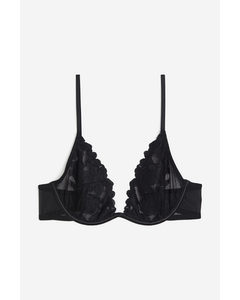 Non-padded Underwired Lace Bra Black