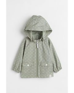 Coated Cotton Jacket Dusky Green/spotted