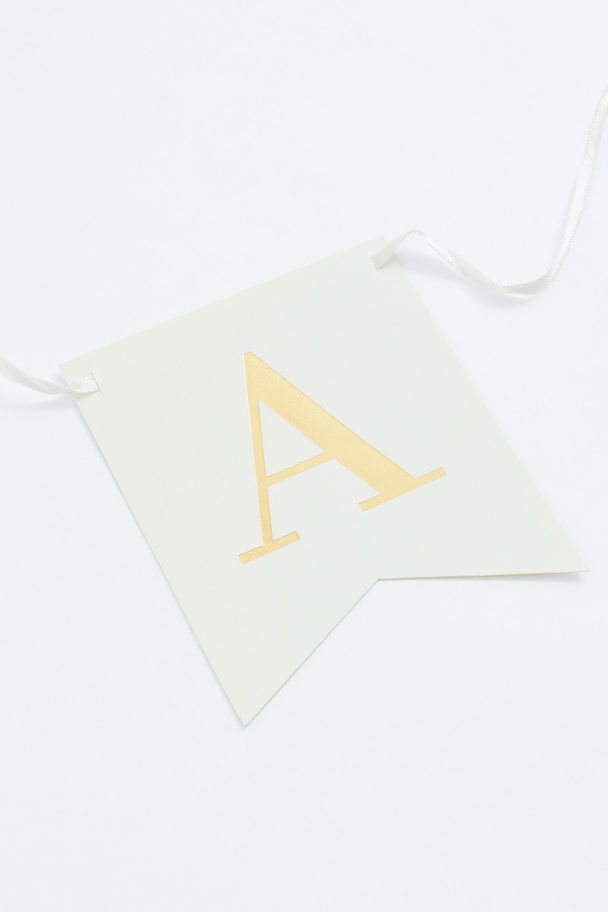 H&M HOME Letter Bunting White/gold-coloured