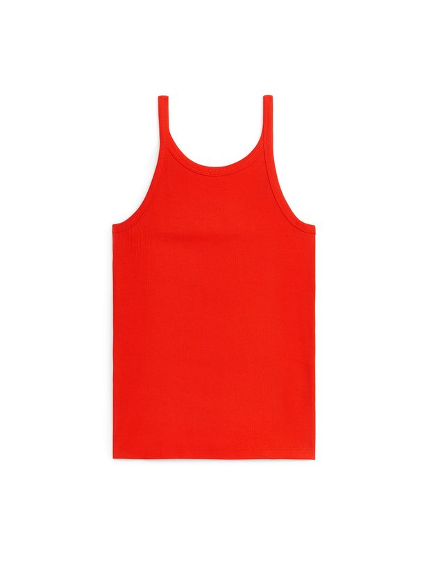 ARKET Ribbet Tanktop Rød