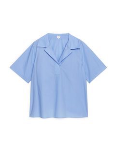 Pop-over Poplin Shirt Light Blue