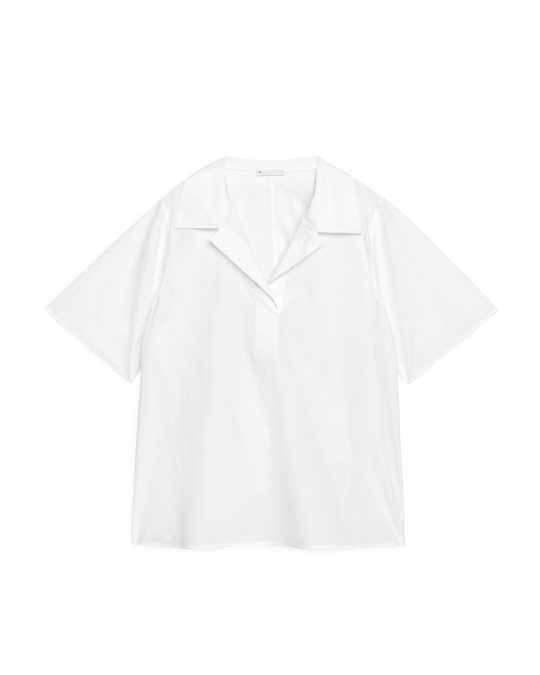 Arket Pop-over Poplin Shirt White