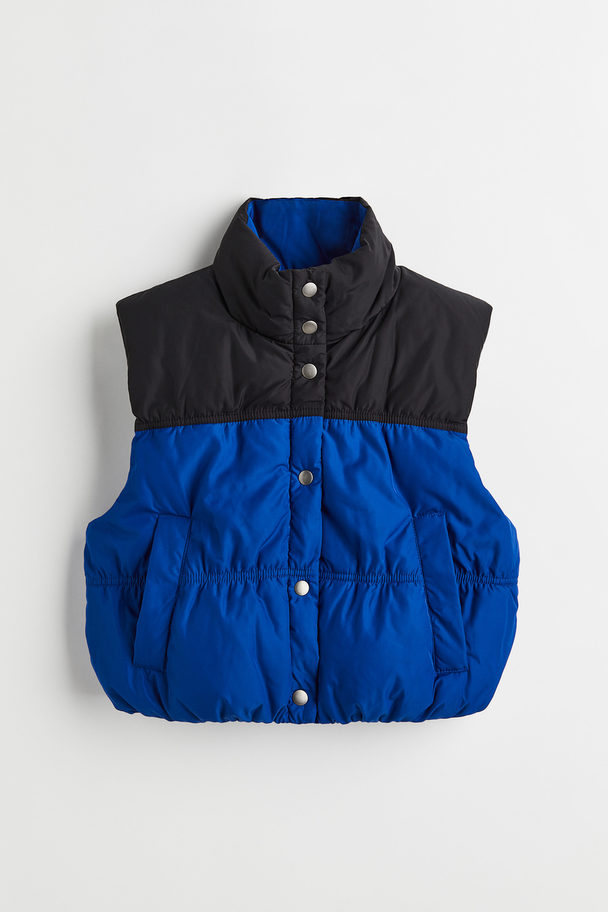 H&M Wattiertes Gilet Knallblau/Blockfarben